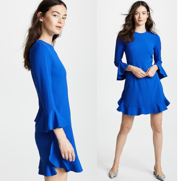 $288 JILL STUART New Royal Blue Crew Flare Dress 4 - Picture 7 of 16
